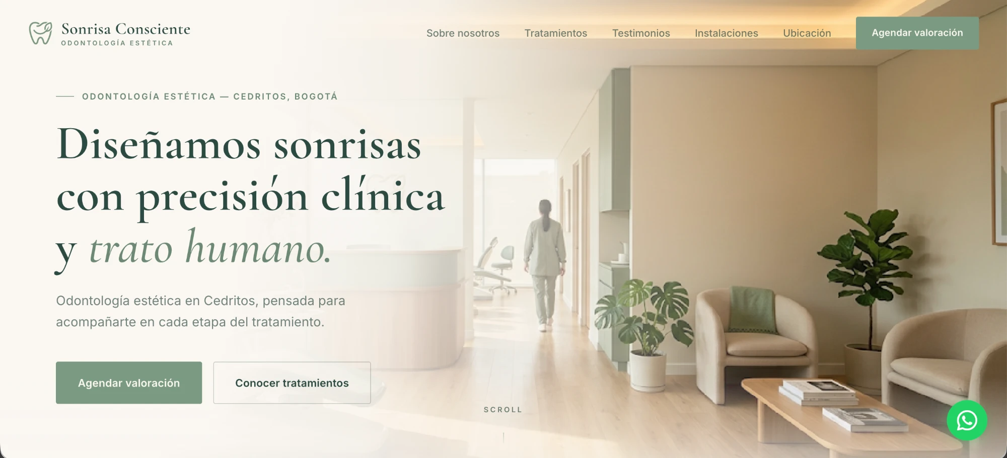 Sitio web de Sonrisa Consciente — odontología estética en Cedritos, Bogotá