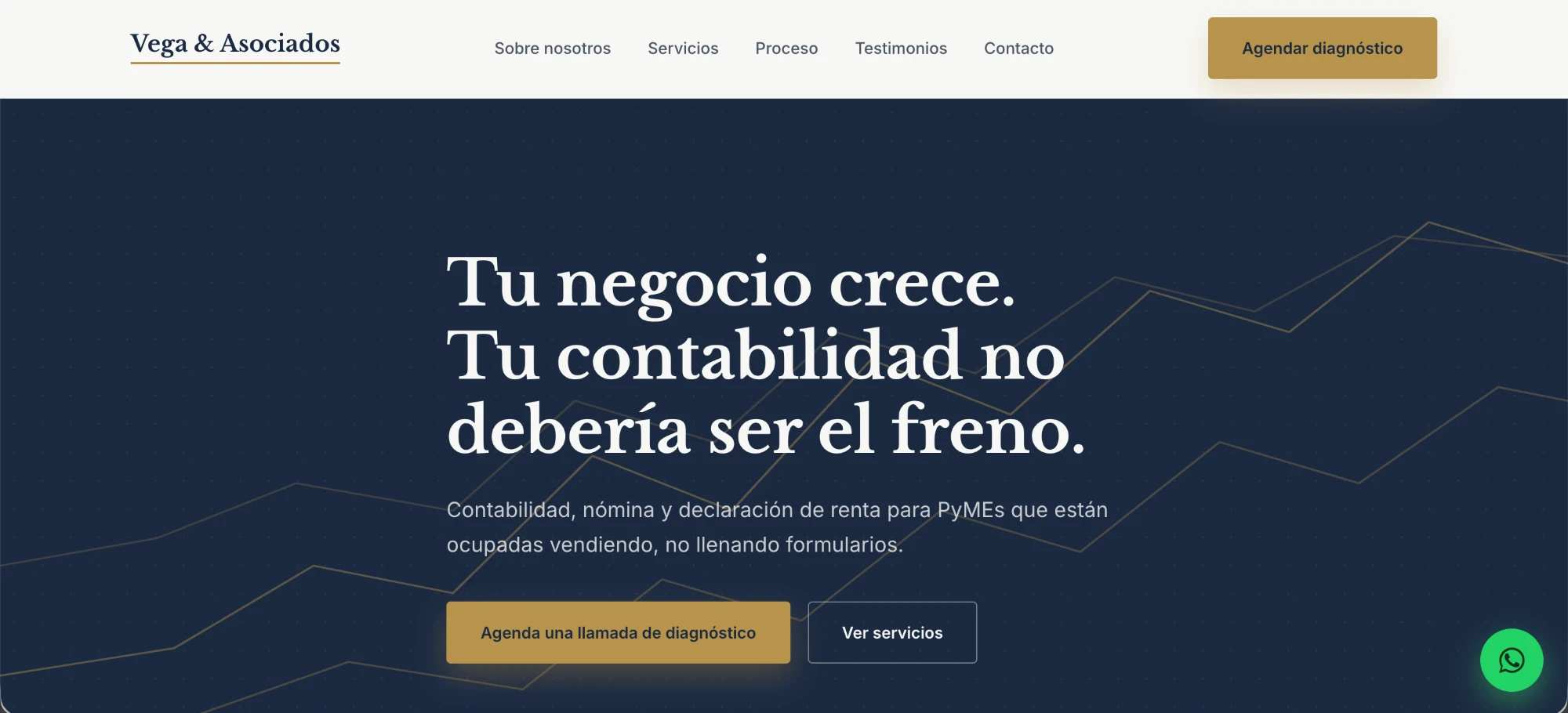 Sitio web de Vega & Asociados — firma de contabilidad y asesoría financiera para PyMEs